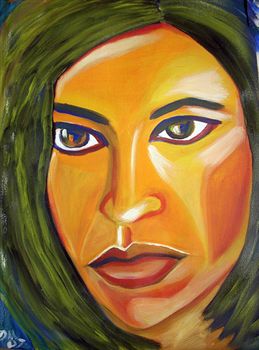 painting of poet Meghan Punschke